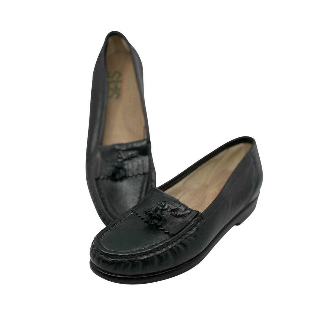 SAS Womens Tripad Comfort Teal Leather Kiltie Tassel Loafers Shoes Size 6 M‎